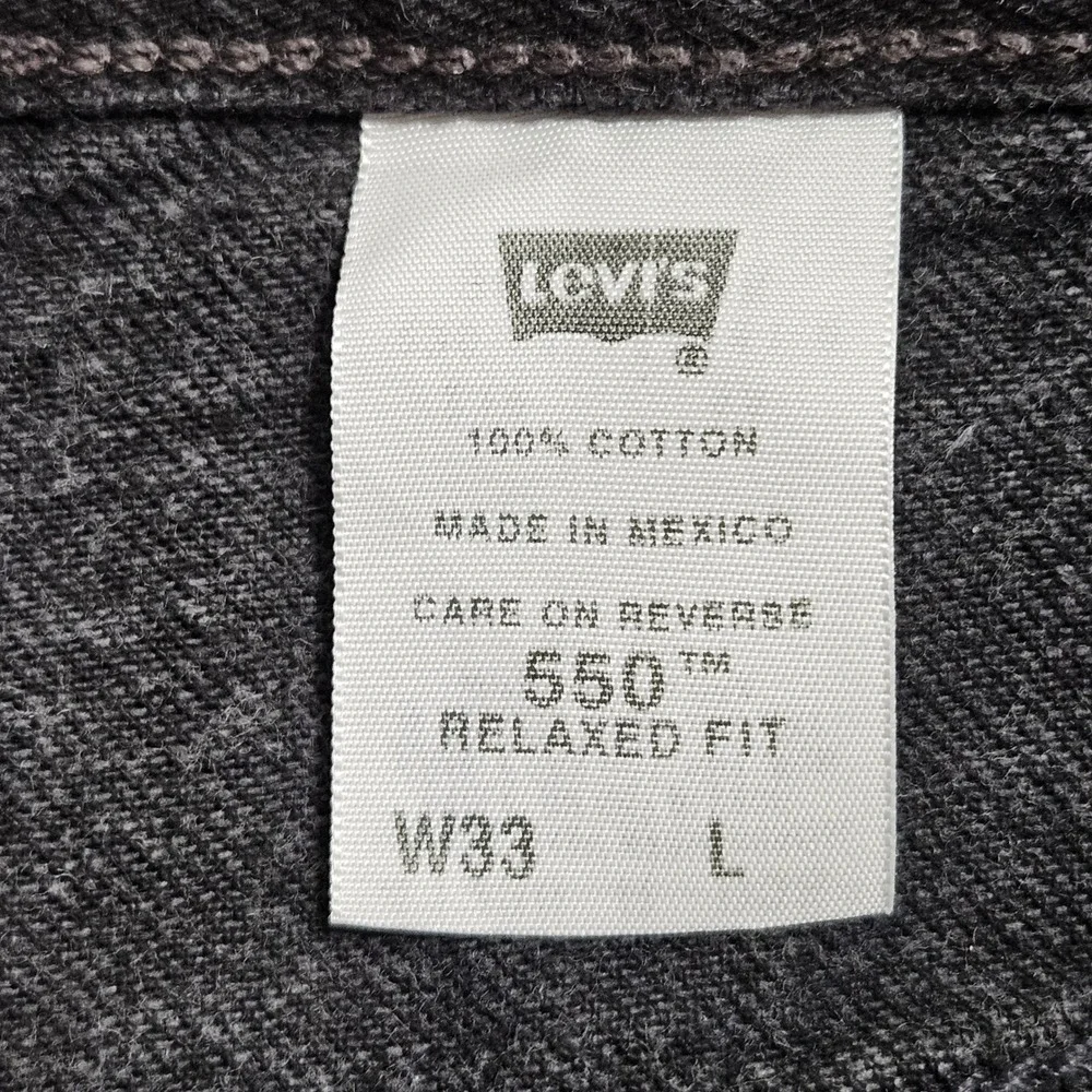 Levis 550 Denim‎ Shorts Mens W33 Black Relaxed Fit Vintage 2003 Cotton